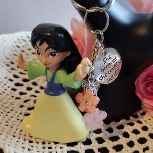 ⭐Custom made Disney's Mulan Keychain "She Believed she could and She did"